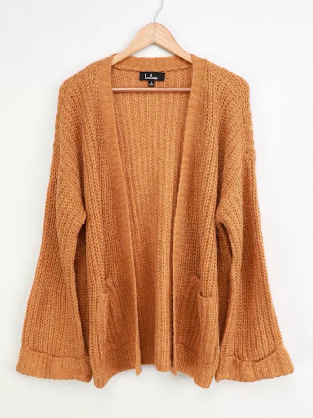 Lulu's Warm Disposition Oversized Chunky Cardigan Sweater - Camel/Tan